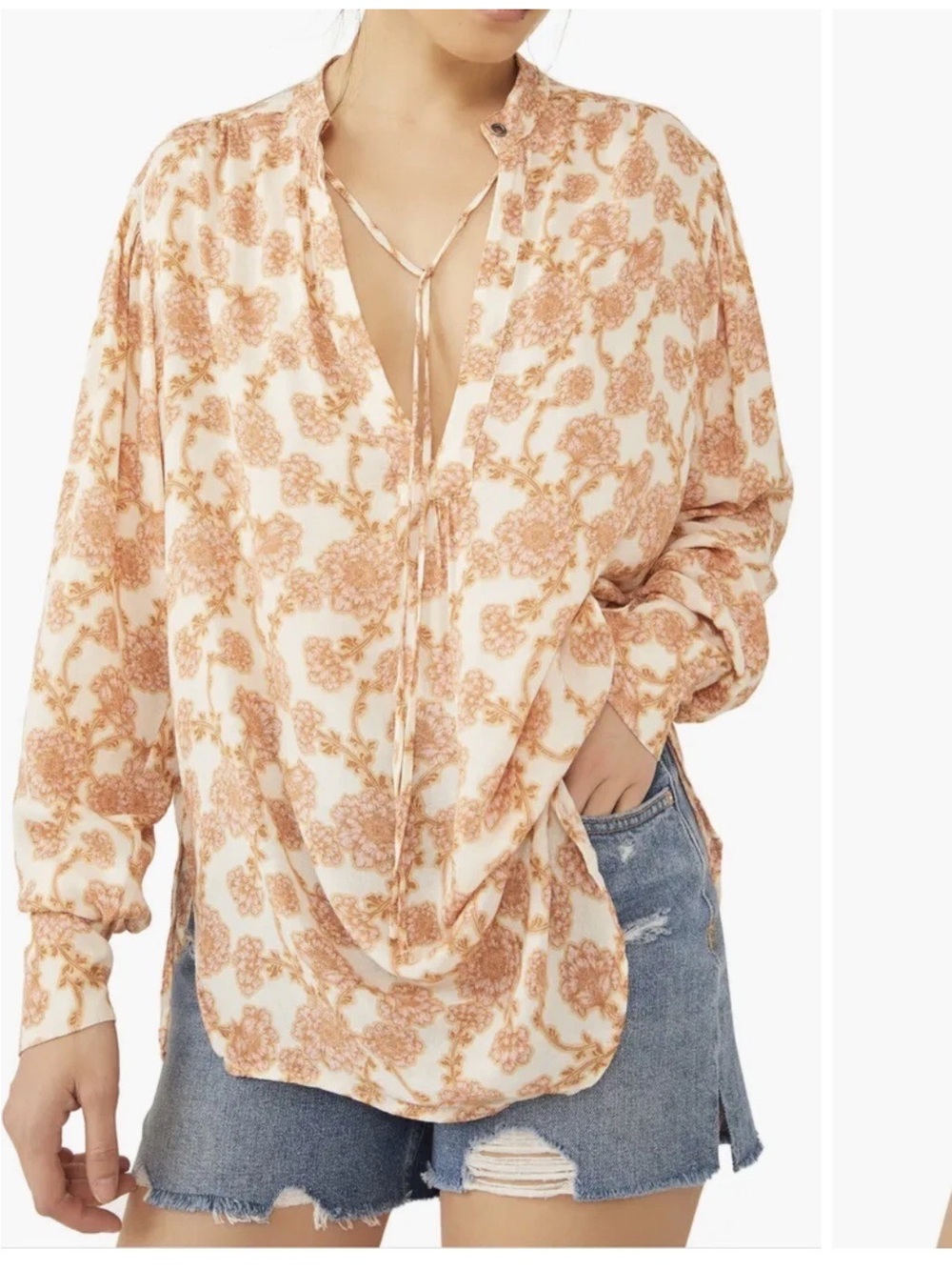 Free People Mia Tunic in Peach size medium